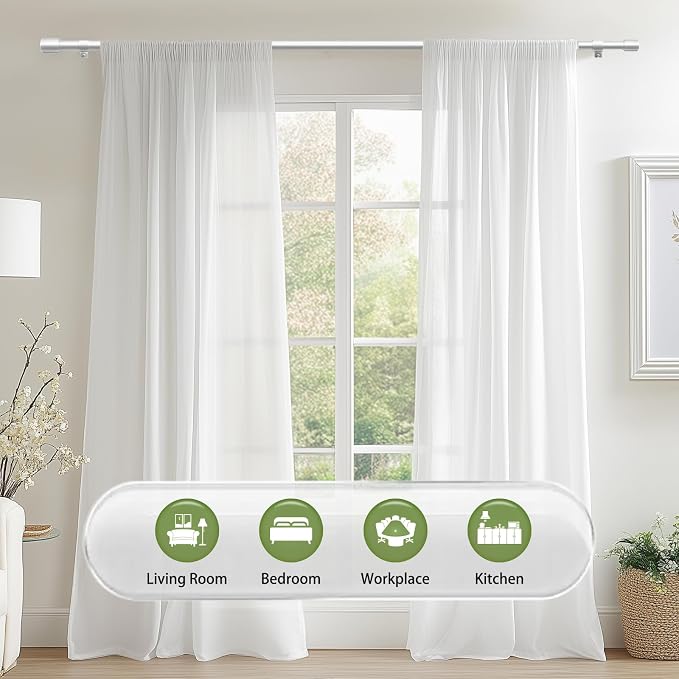 5/8” Diameter Curtain Rods 30-60 Inch, - Image 6