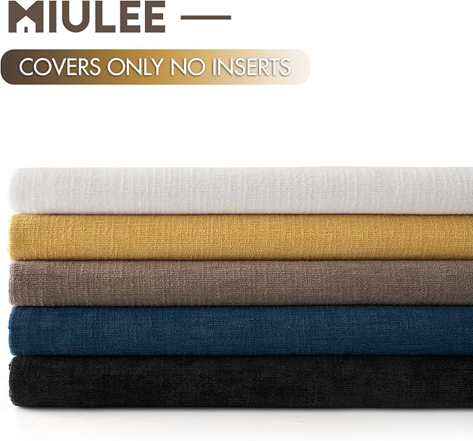 MIULEE Brown Chenille Couch Throw Pillow Covers, 20x20 | Set of 2, Farmhouse - Image 6