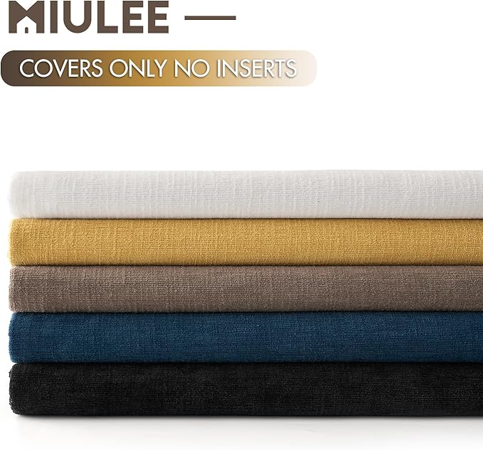 MIULEE Bronze Chenille Couch Throw Pillow Covers, 20x20 | Set of 2, Farmhouse - Image 6