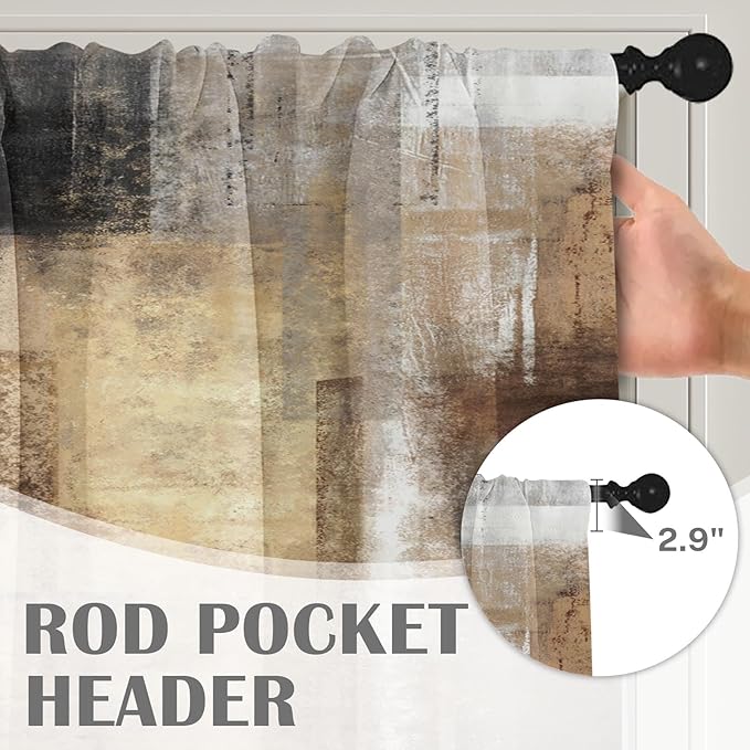 Emvency 4 Pack Valances Window Treatments, 52x18 Inch Rod Pocket Valances - Image 5