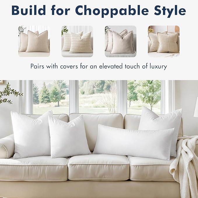 MIULEE 24x24 Euro Pillow Inserts, Double-Layer Down-Proof Cotton Cover - Image 4