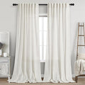 Beige White Linen Curtains 108 Inches Long by Nanspring