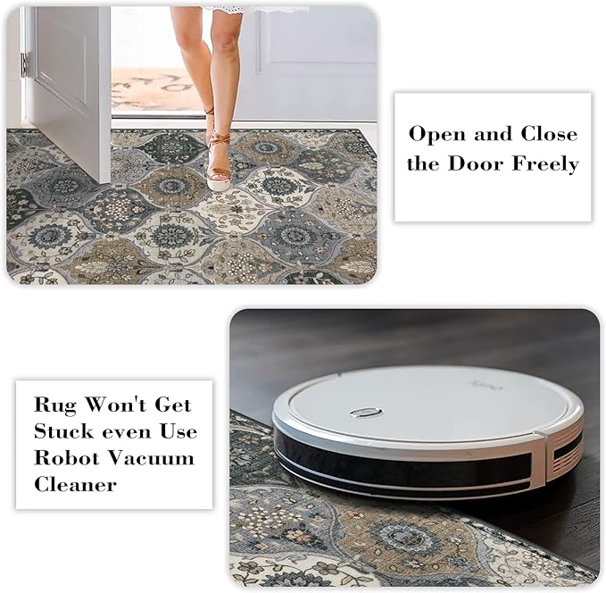 Lahome Moroccan Kitchen Runner, 2x5 Washable Runners - Image 4