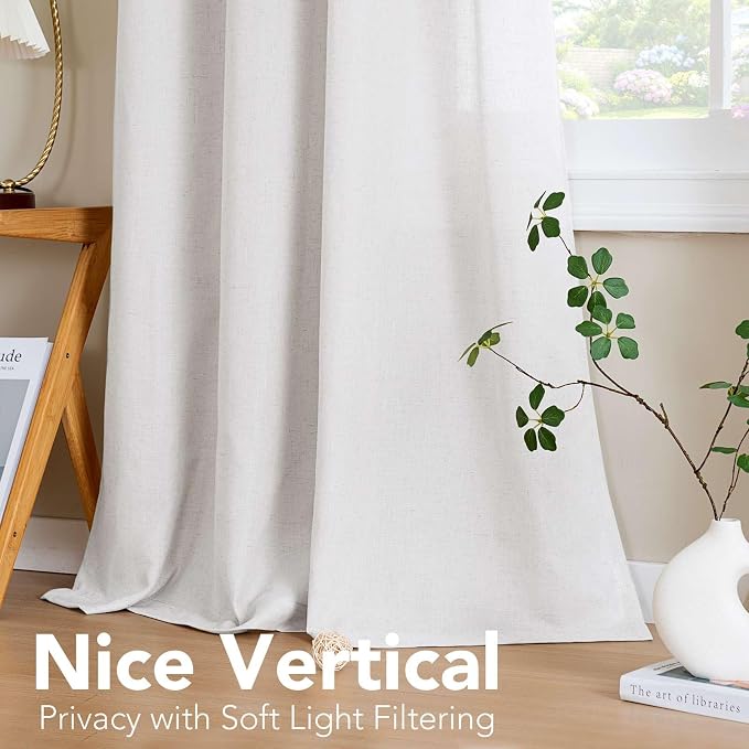 H.VERSAILTEX Natural Effect Extra Long Semi Sheer Curtains Made of Linen Mixed - Image 7
