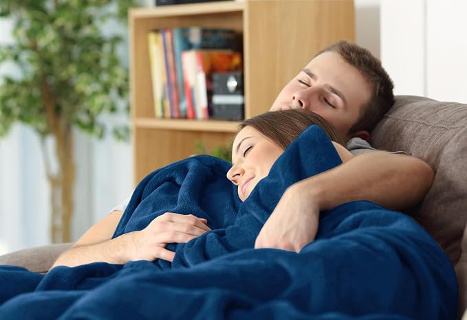 Utopia Bedding Fleece Bed Blanket California King Size Navy | Microfiber Plush - Image 5