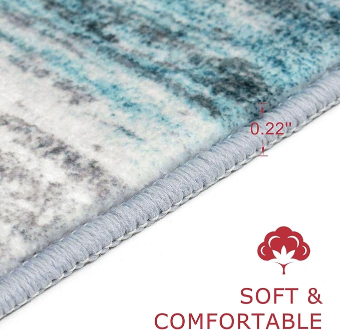 KOZYFLY Modern Abstract Hallway Runner Rug, 2.6x12 Washable Rug Runner Non-Slip - Image 2