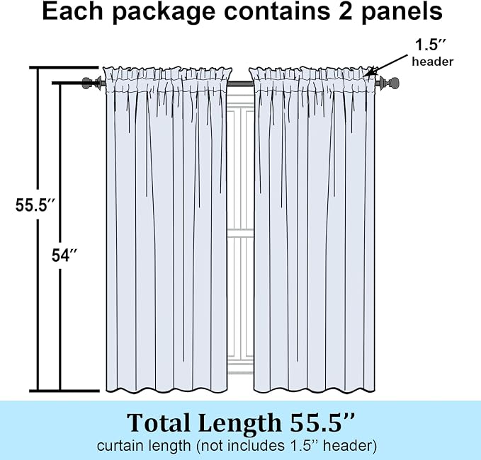 Simplebrand Chocolate Semi Sheer Curtains 54 Inch Length 2 Panels, Geometric - Image 7