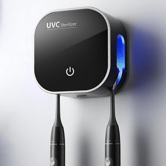 Toothbrush Holder and Cleaner for Bathroom,Wall Mounted Toothbrush Cleaner case,Waterproof Bathroom Storage for Electric& Manual Brushes,Clean,Dry for Home,Travel