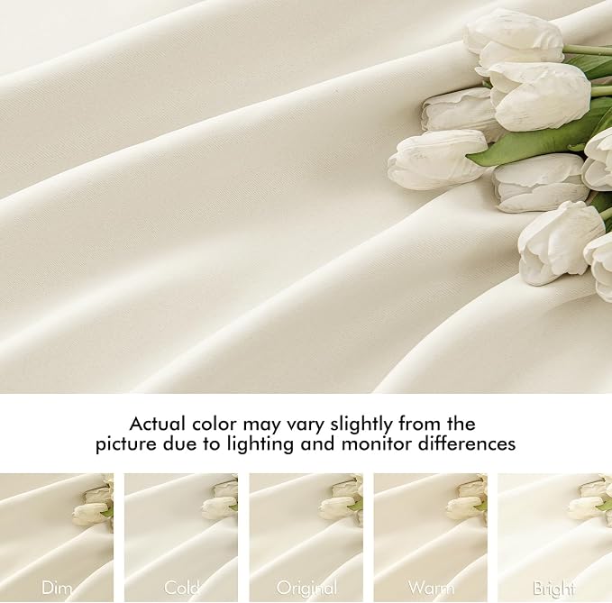 MIULEE Birch Back Tab Blackout Curtains 52x96 Inch Long 2 Panels Set | Rod - Image 8