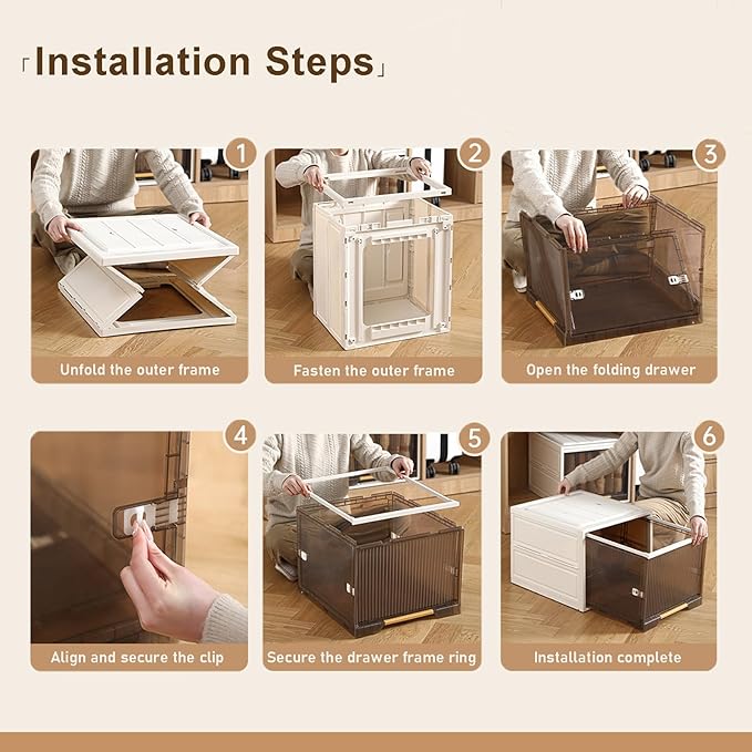 Plastic Storage Bins with Lids, Clothes Folding Storage Box and Closet Organizers and Containers for Home, Closet Stackable Storage for Home, Office, Dorm
