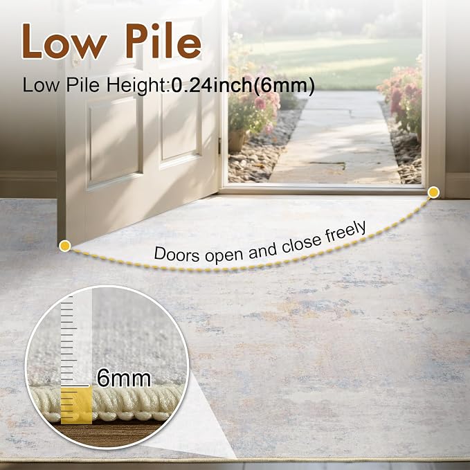 5x7 Ft Area Rugs for Living Room, Soft Non-Slip Washable Rugs Modern Abstract - Image 7