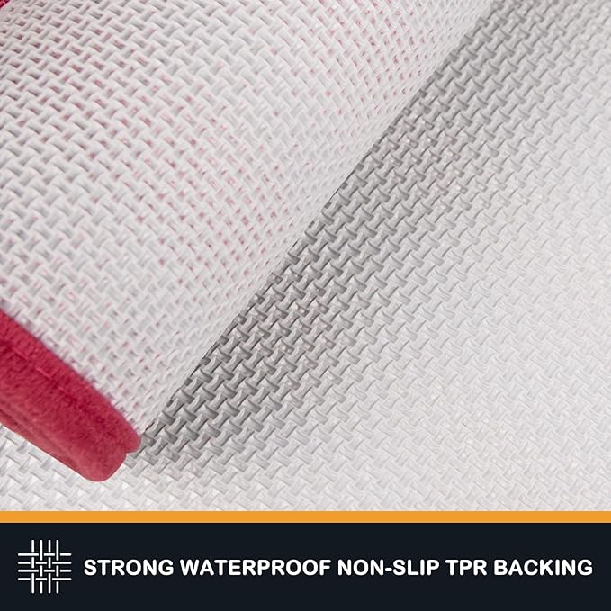 PURRUGS Dirt Trapping Door Mat 34" x 59", Non-Slip/Skid Machine Washable Entryway Area Rug, Dog Doormat, Super Absorbent Welcome Mat for Muddy Wet Shoes and Paws, Burgundy Red