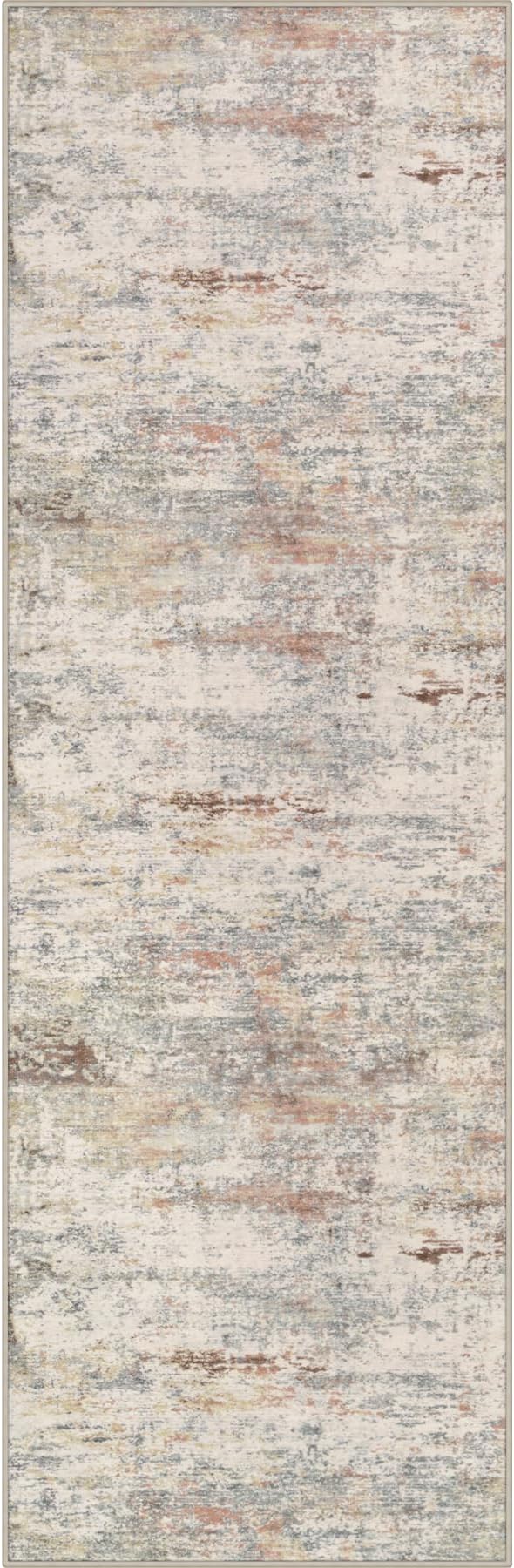 3x10 Washable Runner Rug：Modern Abstract Kitchen Soft Carpet Taupe | by FXRHLP