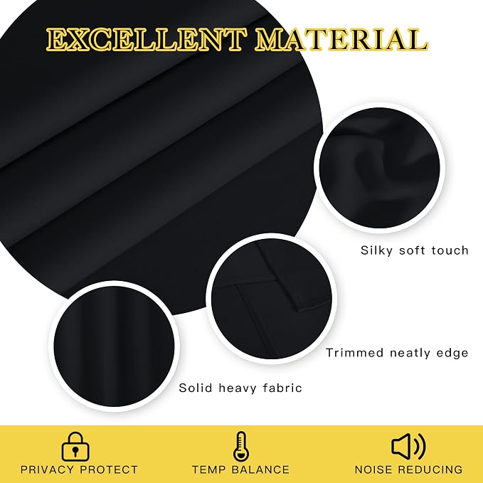 NICETOWN Black Curtain Drape for Bedroom - Image 4