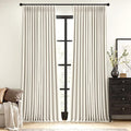 MIULEE Natural Pinch Pleated 100% Blackout Linen Curtains 40x100 Inches | Room by MIULEE