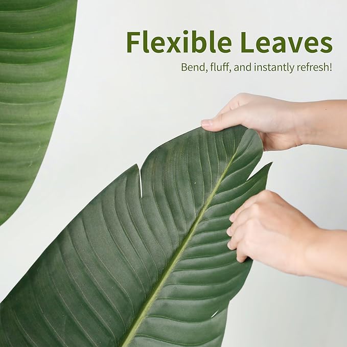 Worth Garden Artificial Bird of Paradise Plant 3.8ft, Set of 2 Faux Tropical Trees for Living Room and Office Décor, 45in Realistic Greenery for Indoor and Outdoor Spaces