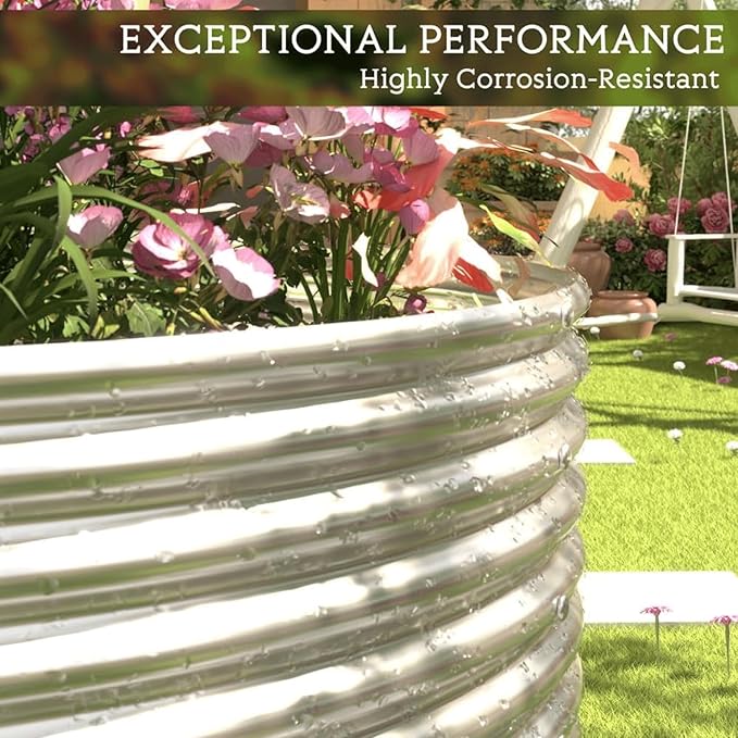 2 Pack Tall Galvanized Raised Garden Bed Outdoor,Metal Garden Bed for Vegetables,Steel Raised Beds for Gardening,Above Ground Garden Box for Flower-37x20 inch-4MV