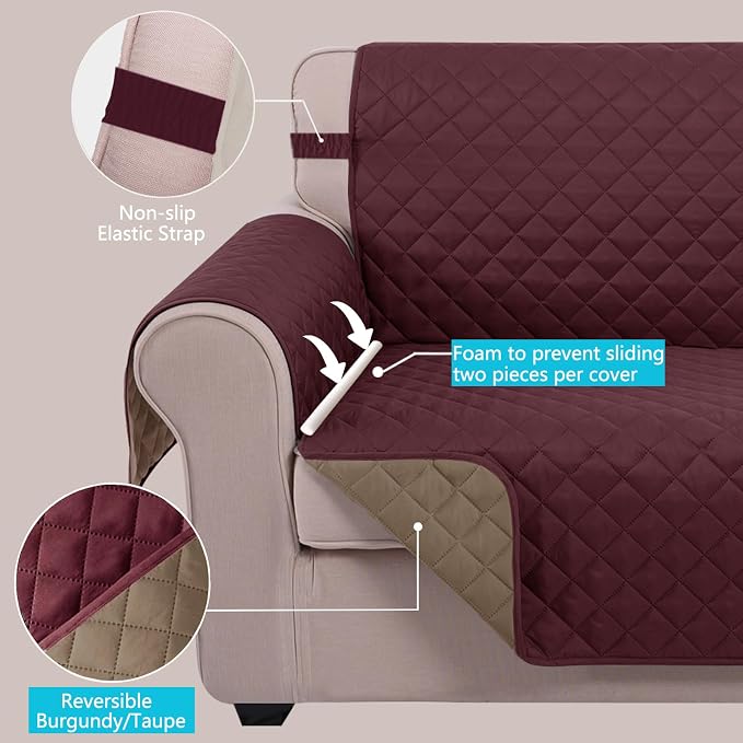 U-NICE HOME Large Sofa Cover Reversible Couch Cover - Image 3