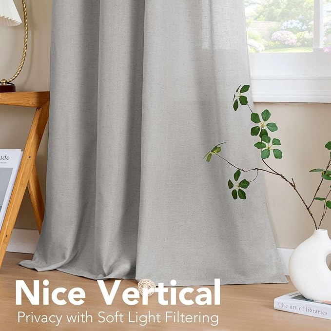 H.VERSAILTEX Nickel Grommet Natural Linen Semi Sheer Blended Airy Curtains - Image 7