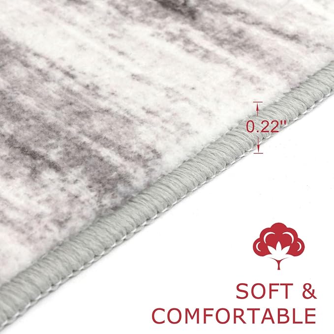 KOZYFLY Modern Abstract Hallway Runner Rug, 2.6x8 Washable Rug Runner Non-Slip - Image 2