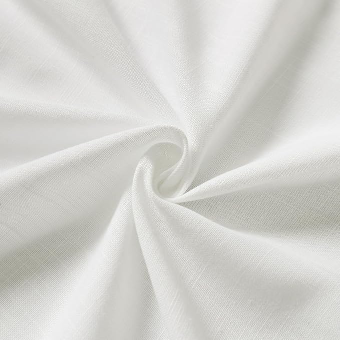 Nanspring Off White Linen Curtains 63 inches Long - Image 6