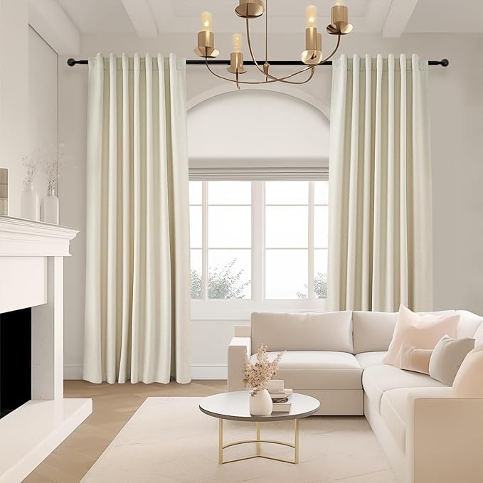 Topfinel Cream Ivory Blackout Curtains & Drapes 84 Inch Length - Image 2