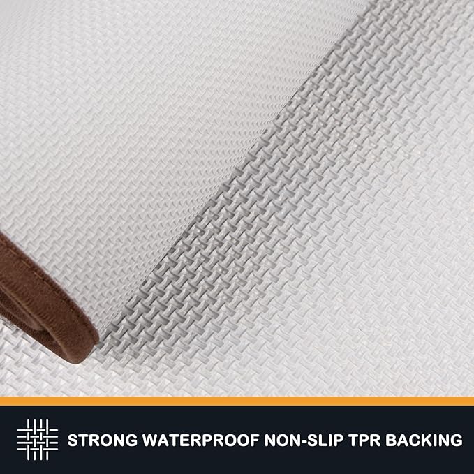 PURRUGS Dirt Trapping Door Mat 20" x 31.5", Non-Slip/Skid Machine Washable Entryway Rug, Dog Doormat, Super Absorbent Welcome Mat for Muddy Wet Shoes and Paws, Brown