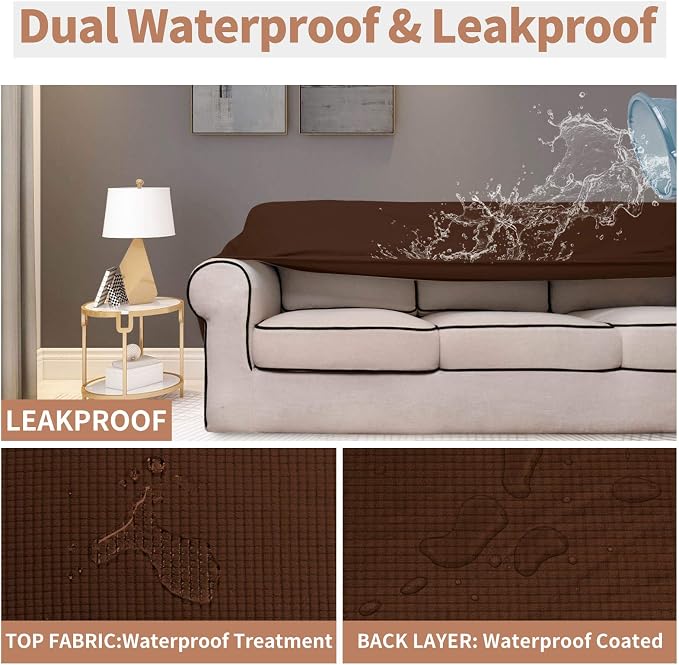 Easy-Going 100% Waterproof Chair Couch Cover, Stretch Jacquard Sofa Cover | - Image 3