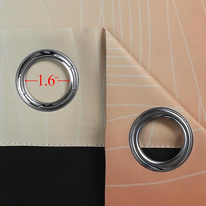 Burnt Orange and Greyish White Ombre Blackout Curtains 52Wx84L Inch Long | - Image 7