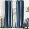 MIULEE Velvet Curtains 52x108 inches 2 Panels Stone Blue Blackout Curtains | by MIULEE