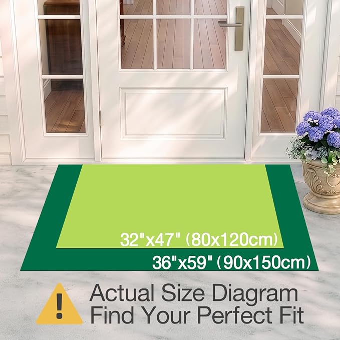 LUMI Outside Welcome Door Mat 36x59, Non-Slip Durable Rubber Easy Clean | Hello - Image 2