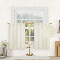 Short Kitchen Window Semi Sheer Linen Curtains Over Sink 34x36 Inch | Light by LAMIT