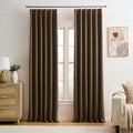 Brown Blackout Curtains 138 Inches Long, Extra Long Pinch Pleats Living Room by KEQIAOSUOCAI