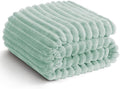 HIMEET Sage Green Ribbed King Size Blanket by Unknown
