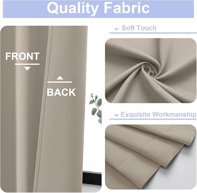 Simplebrand Ava Stone Short Blackout Curtains - Image 3