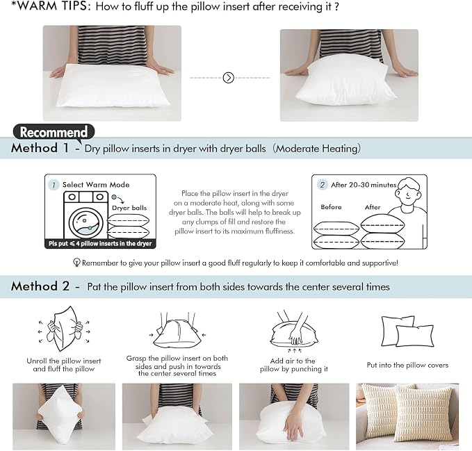 MIULEE Pillow Insert 13x21 Inch Decorative Rectangle Throw Pillow Inserts | - Image 6