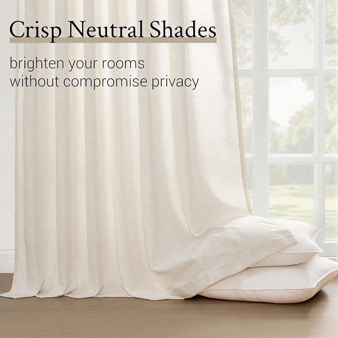 Topfinel Birch Pinch Pleated Linen Curtains 84 Inch Length 2 Panels - Image 5