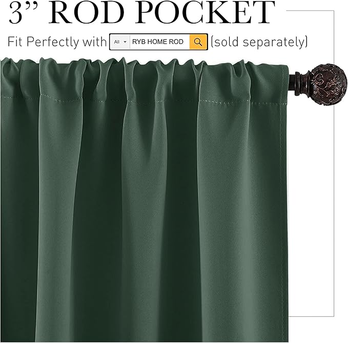 RYB HOME RV Curtains for Camper Windows, Mini Small Thermal Insulated Sunlight - Image 2