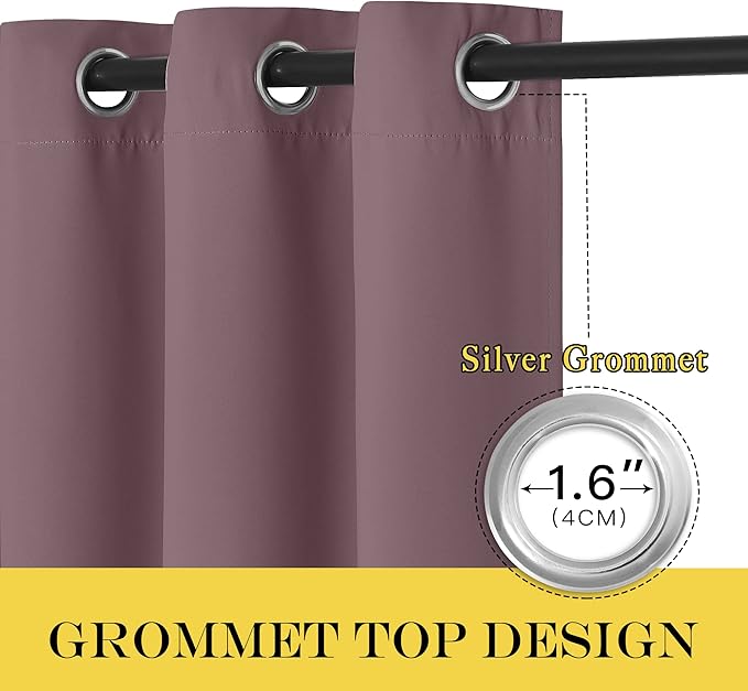 NICETOWN Blackout Dry Rose Sliding Door Curtains 84 inches Long - Image 3