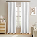 White Curtains 90 Inches Long 2 Panels Aesthetic Pinch Pleated Drapes by KEQIAOSUOCAI