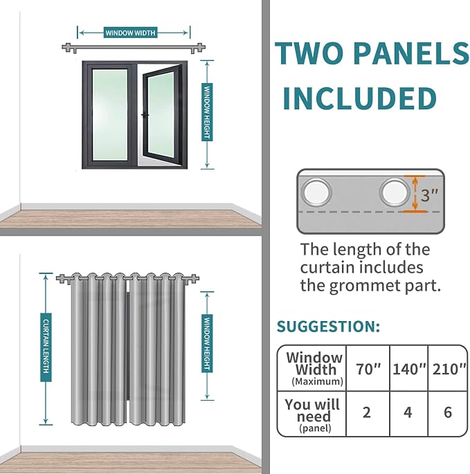 BGment Room Darkening Curtains 95 Inches Long - Image 6