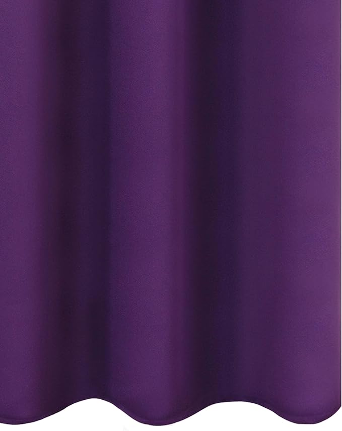 Purple Blackout Curtains/42 x 63 Inch/Set of Two Panels Grommet Bedroom Curtains - Image 9