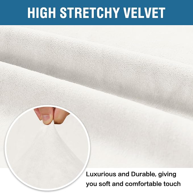 H.VERSAILTEX Velvet Stretch Individual Couch Cushion Cover Plush Cushion - Image 5