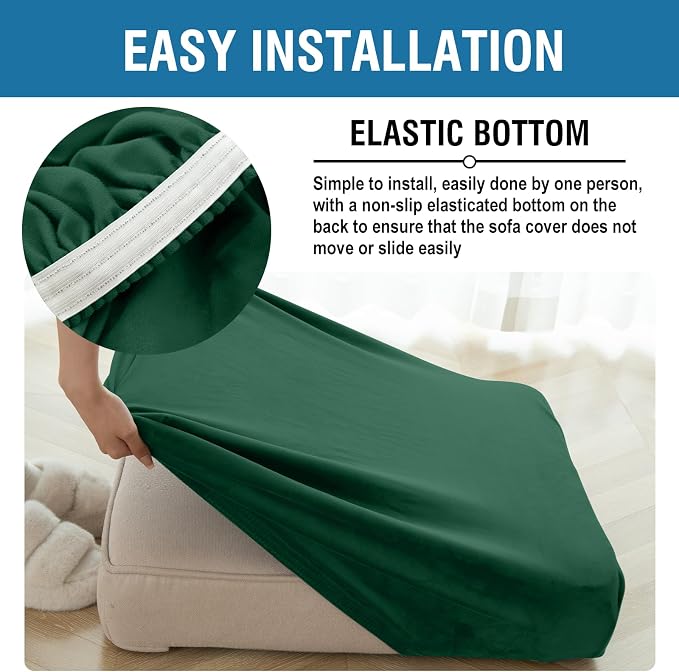 Couch Cover Stretch Velvet Sofa Cushion Cover 1-Piece - Image 6