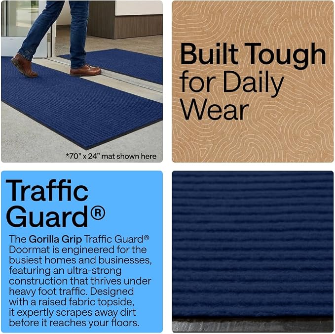 GORILLA GRIP Waterproof Traffic Guard Door Mat, Indoor and Outdoor Heavy Duty - Image 3