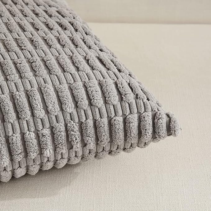 Fancy Homi 4 Packs Grey Decorative Throw Pillow Covers 12x24 Inch - Image 4