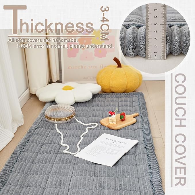 Couch Cover for Dogs Washable, Fuzzy Pet Couch Covers for 3 Cushion Sofa Pet - Image 5
