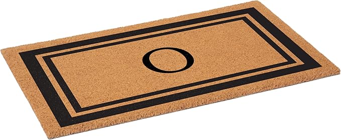 Calloway Mills 152962448 Black Border 24" x 48" Monogram Doormat (Letter O)
