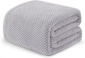 Exclusivo Mezcla Soft Waffle Fleece Bed Blanket King Size, Light Gray | by ExclusivoMezcla