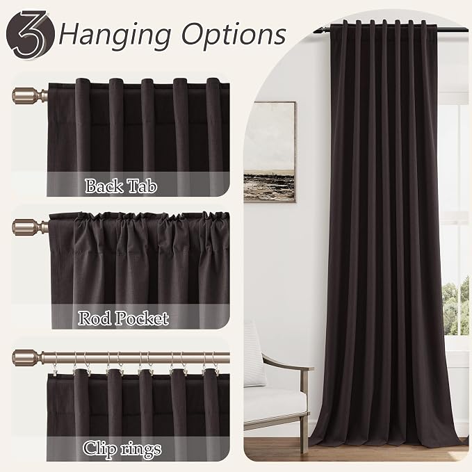Guken 100% Blackout Curtains 84 Inch Length 2 Panels Set - Image 6